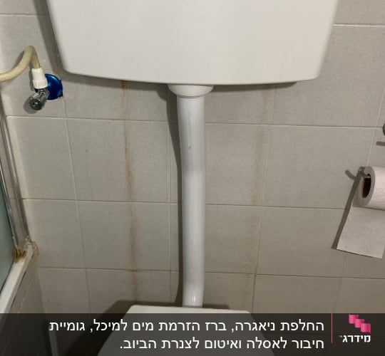 אסלה עם מיכל הדחה ומברשת ניקוי